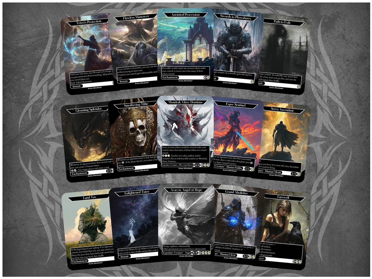 White EDH Staples 15-Card Discount Bundle - Full Art Altered Art Custom Proxy Cards