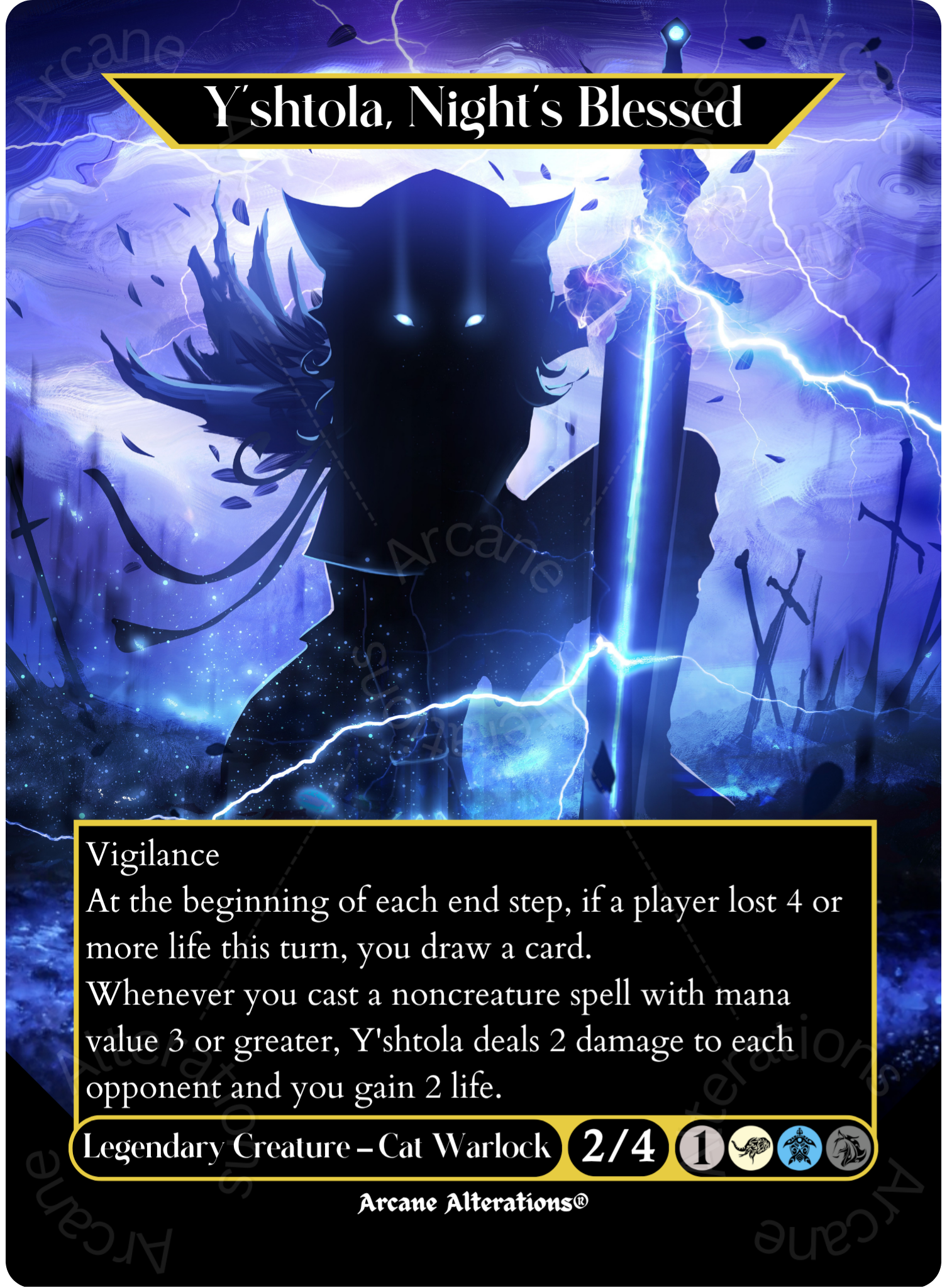 Y'shtola, Night's Blessed - Full Art Altered Art Custom Proxy