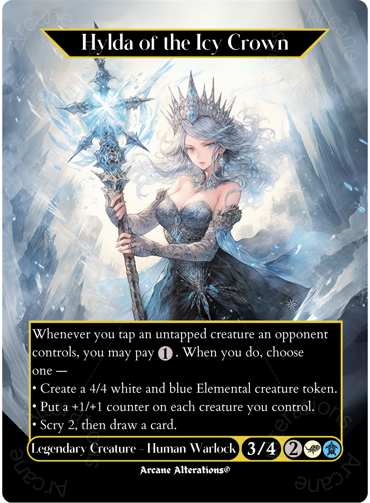 Hylda of the Icy Crown - Full Art Altered Art Custom Proxy Cards