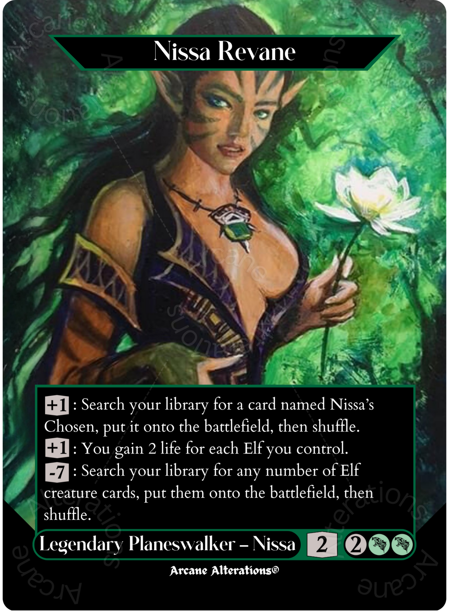 Nissa Revane - Full Art Altered Art Custom Proxy Cards