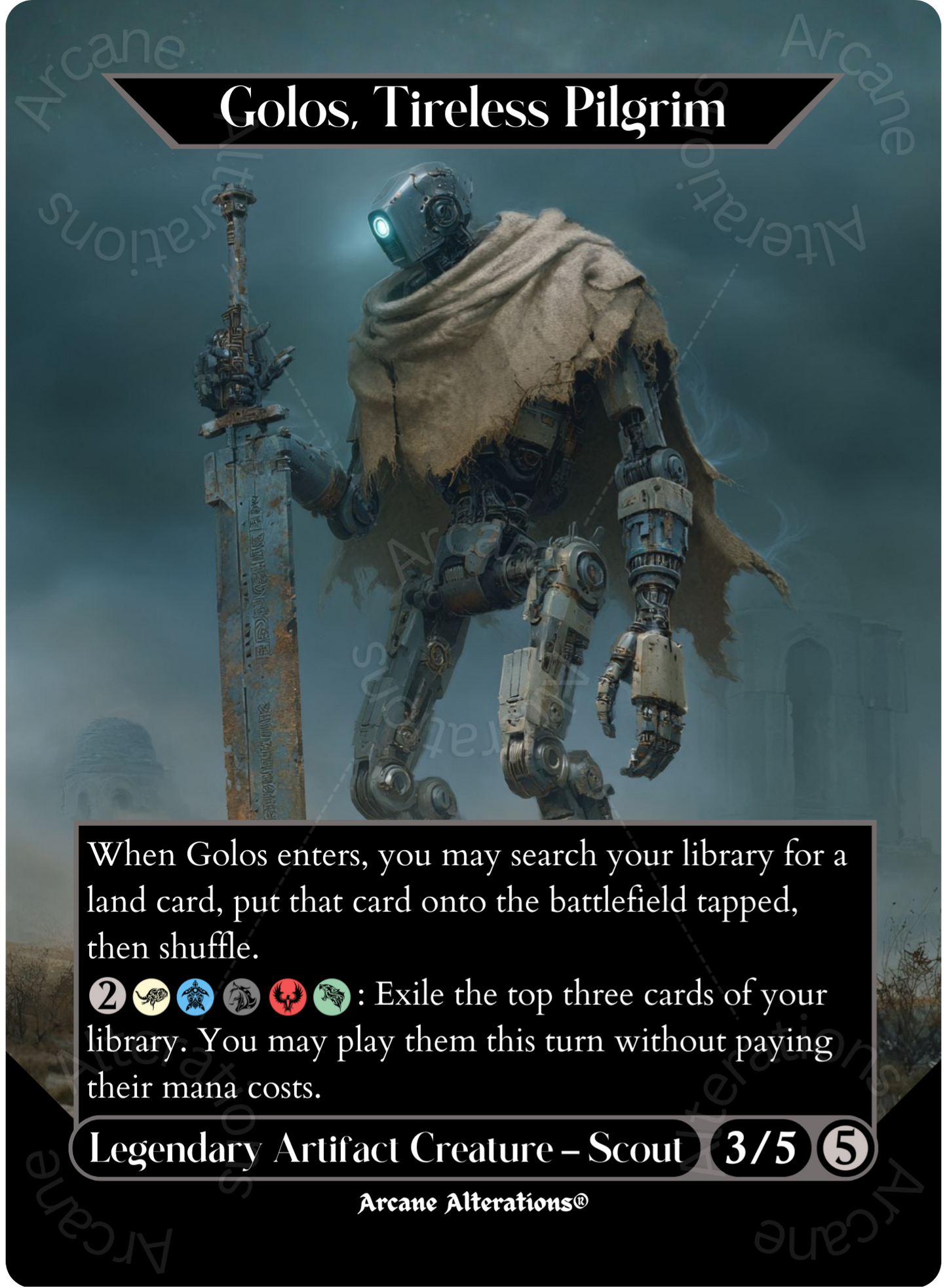 Golos, Tireless Pilgrim - Full Art Altered Art Custom Proxy Cards