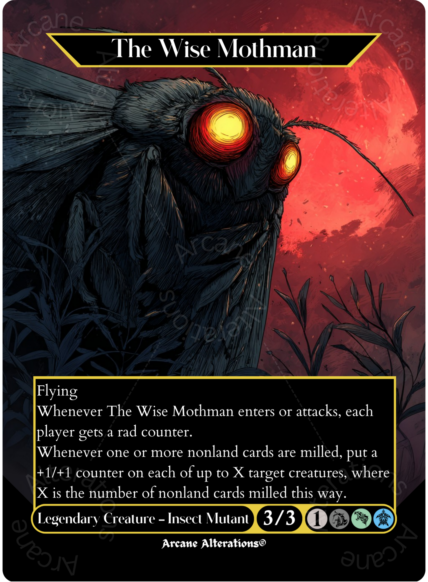 The Wise Mothman - Full Art Altered Art Custom Proxy Cards