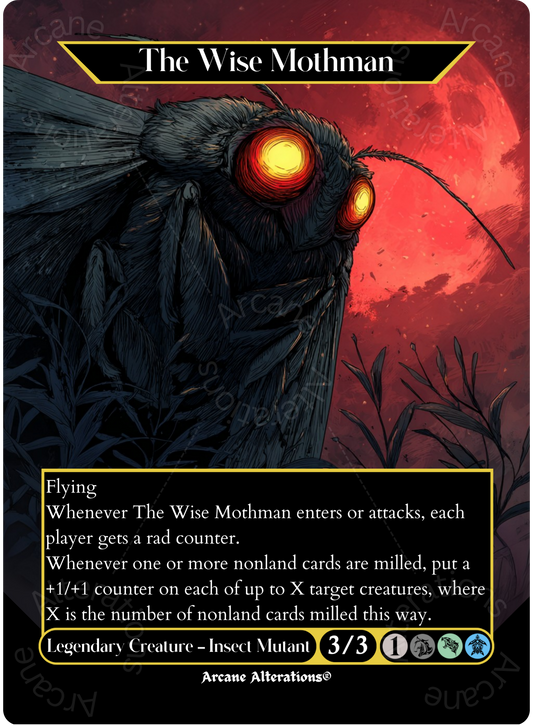 The Wise Mothman - Full Art Altered Art Custom Proxy Cards