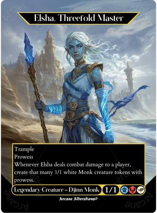 Elsha, Threefold Master - Full Art Altered Art Custom Proxy Cards