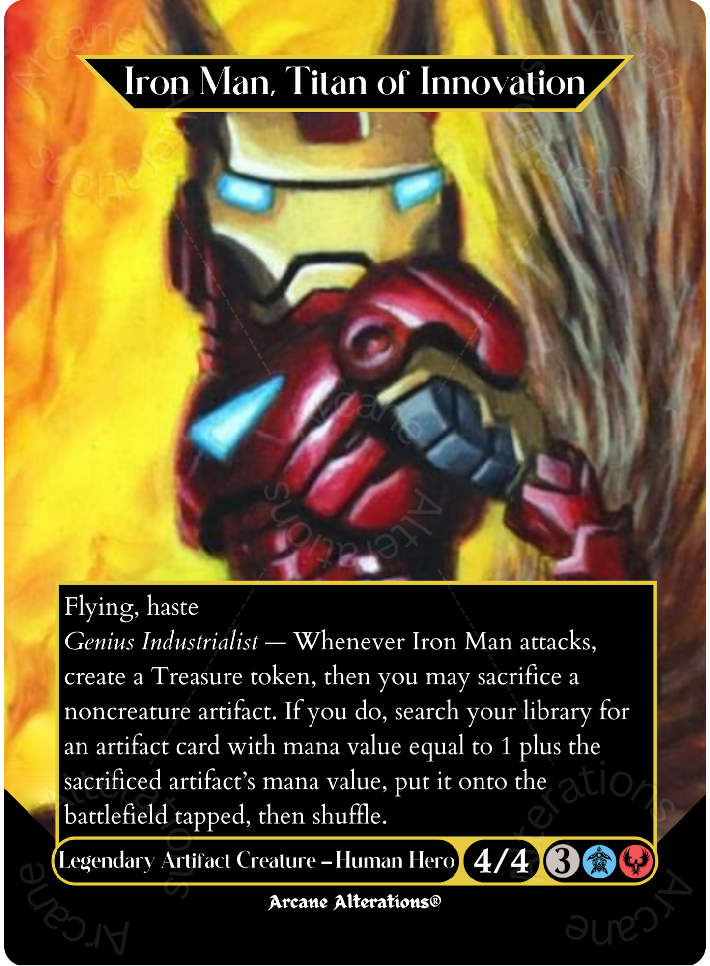 Iron Man, Titan of Innovation - Full Art Altered Art Custom Proxy Cards