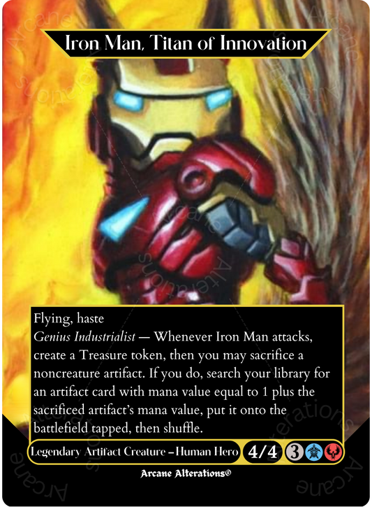 Iron Man, Titan of Innovation - Full Art Altered Art Custom Proxy Cards
