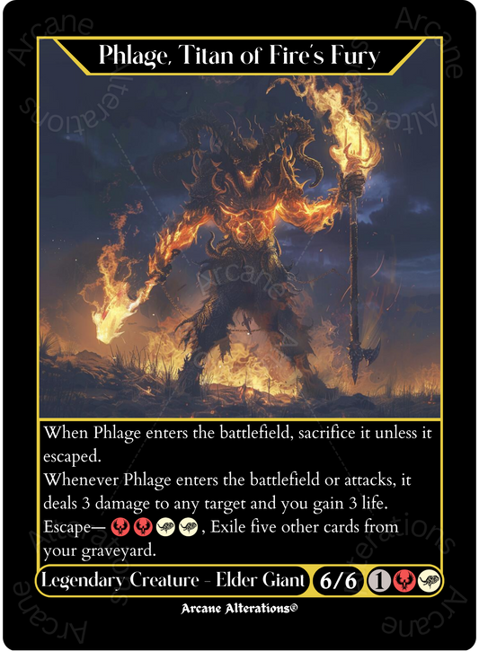 Phlage, Titan of Fire's Fury - High Quality Altered Art Custom Proxy Cards