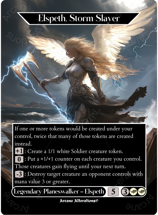 Elspeth, Storm Slayer - Full Art Altered Art Custom Proxy Cards