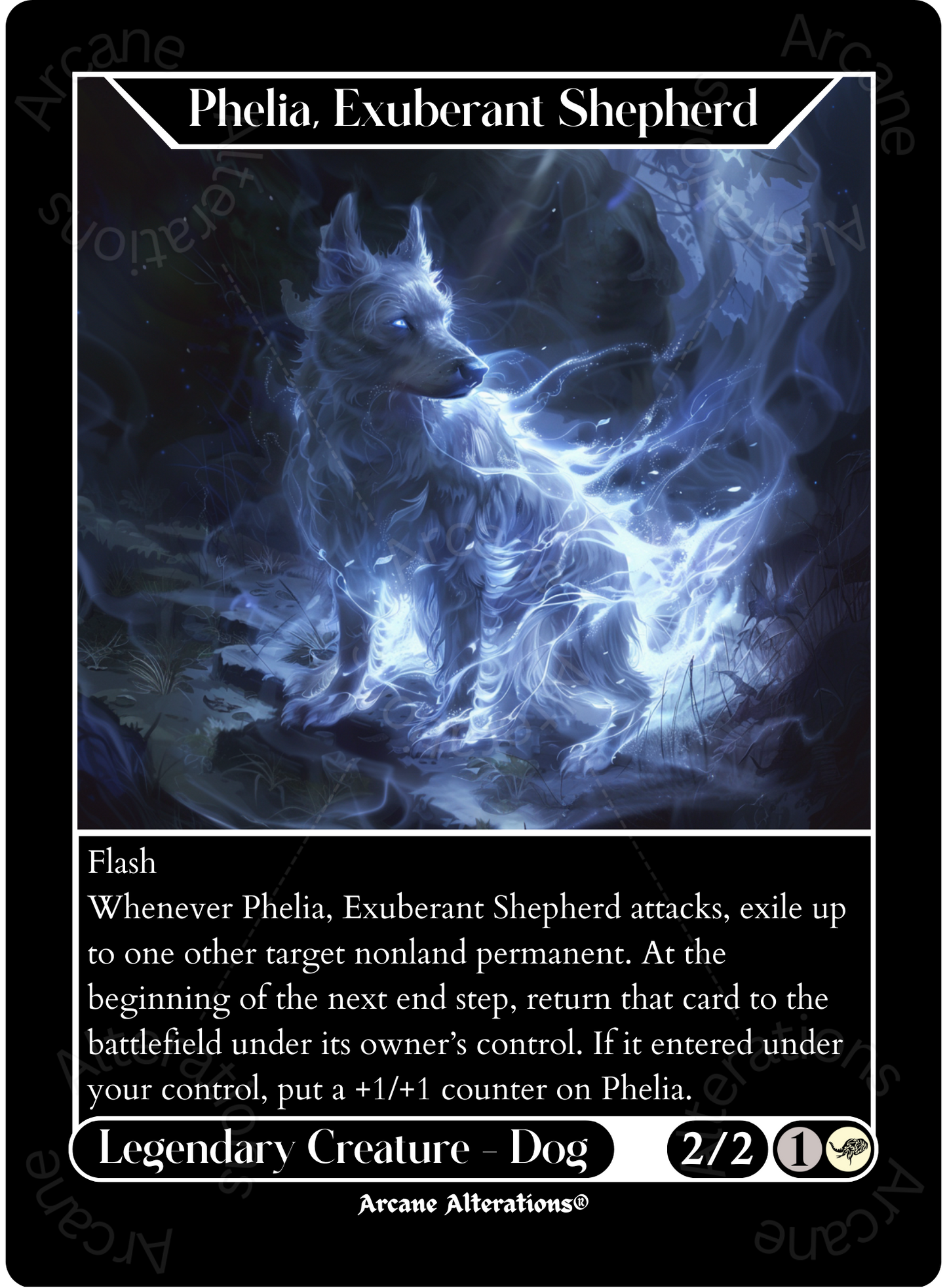 Phelia, Exuberant Shepherd - High Quality Altered Art Custom Proxy Cards