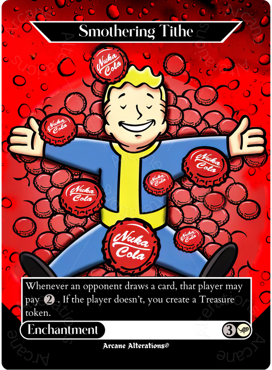 Smothering Tithe Fallout Themed - Full Art Altered Art Custom Proxy Cards