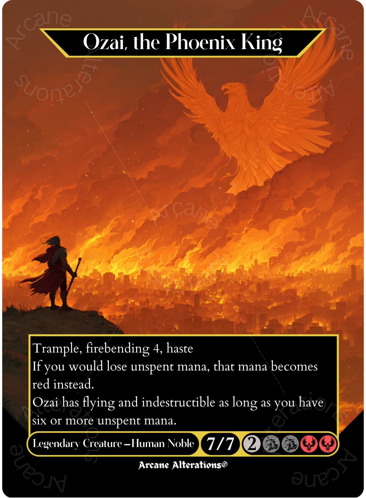 Ozai, the Phoenix King - Full Art Altered Art Custom Proxy Cards