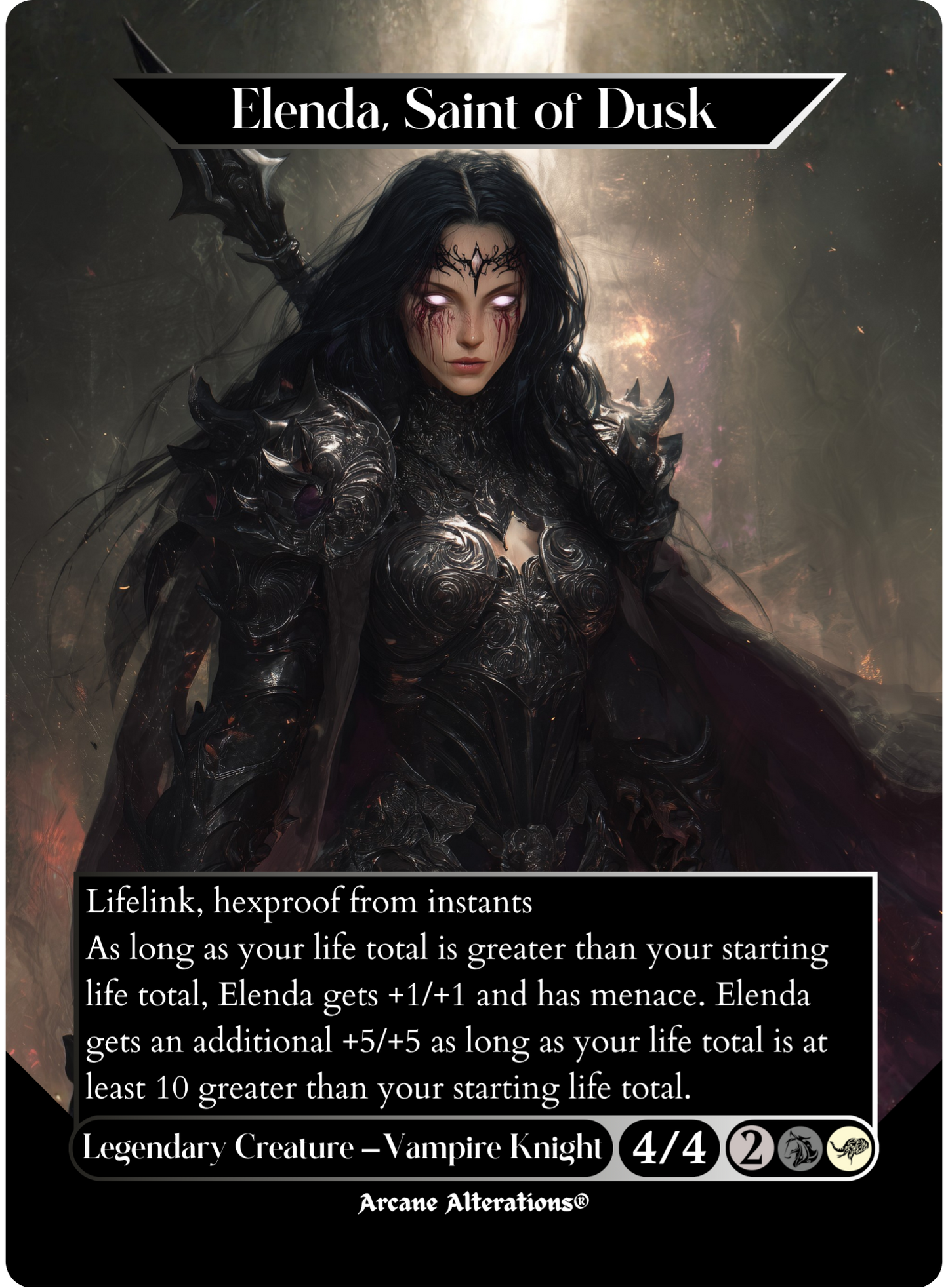 Elenda, Saint of Dusk - Full Art Altered Art Custom Proxy Cards