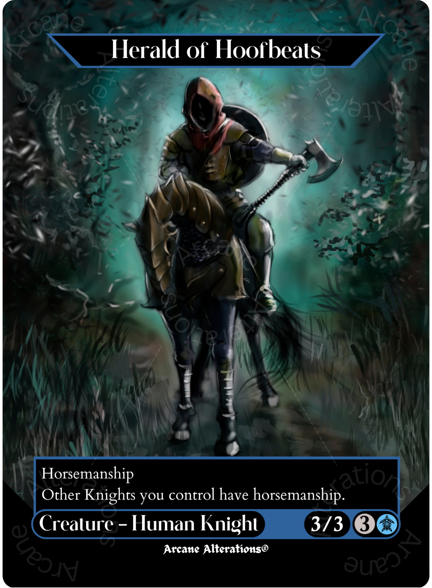 Herald of Hoofbeats - Full Art Altered Art Custom Proxy Cards