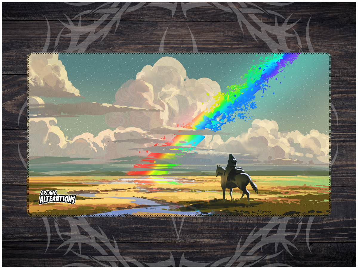 Fractured Rainbow Stitched Edge Playmat 24"x14" (2mm)