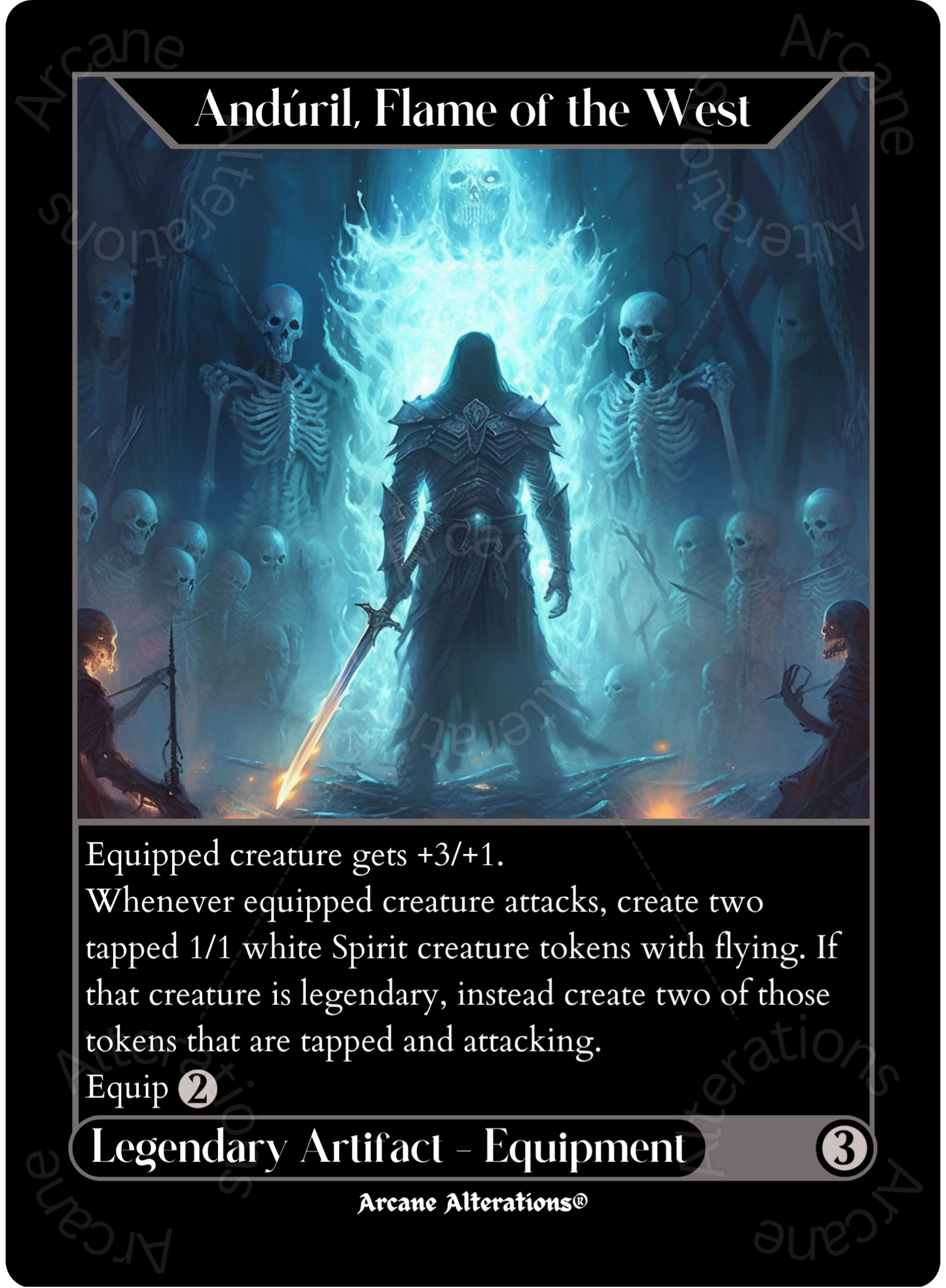 Anduril, Flame of the West - High Quality Altered Art Custom Proxy Cards