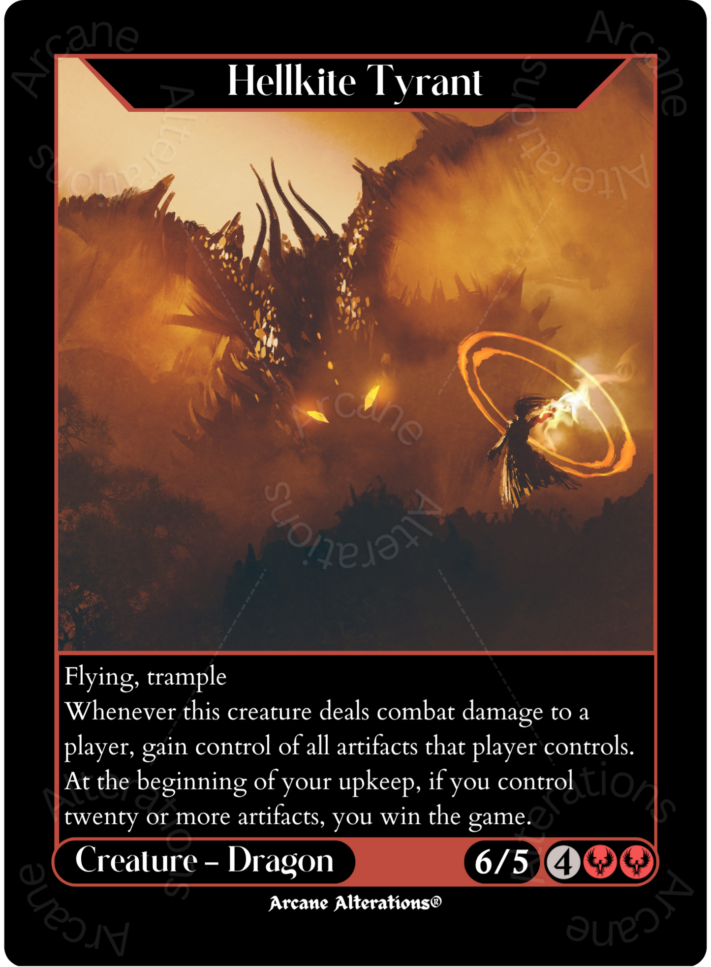 Hellkite Tyrant - High Quality Altered Art Custom Proxy Cards