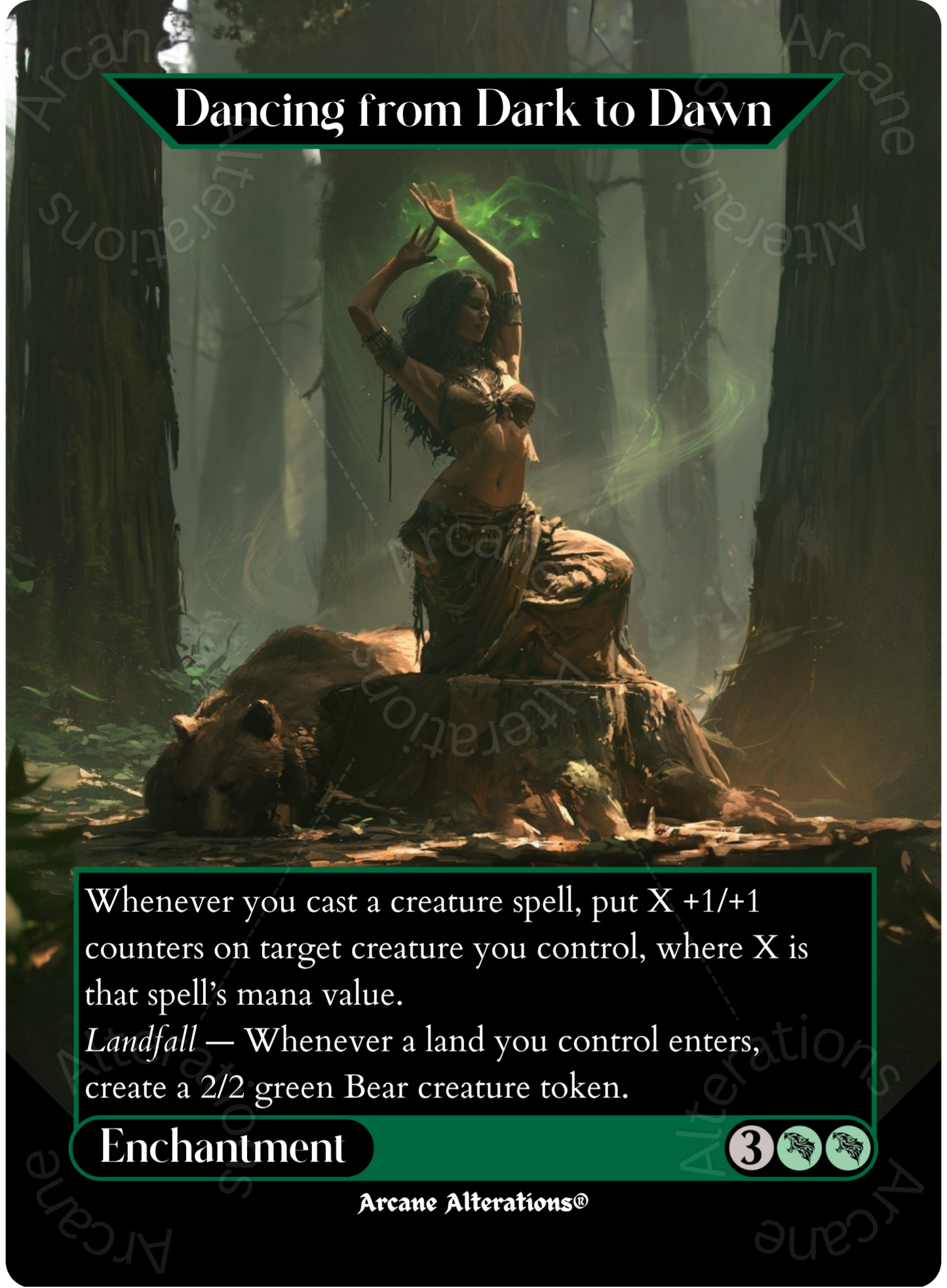 Dancing from Dusk to Dawn - Full Art Altered Art Custom Proxy Cards