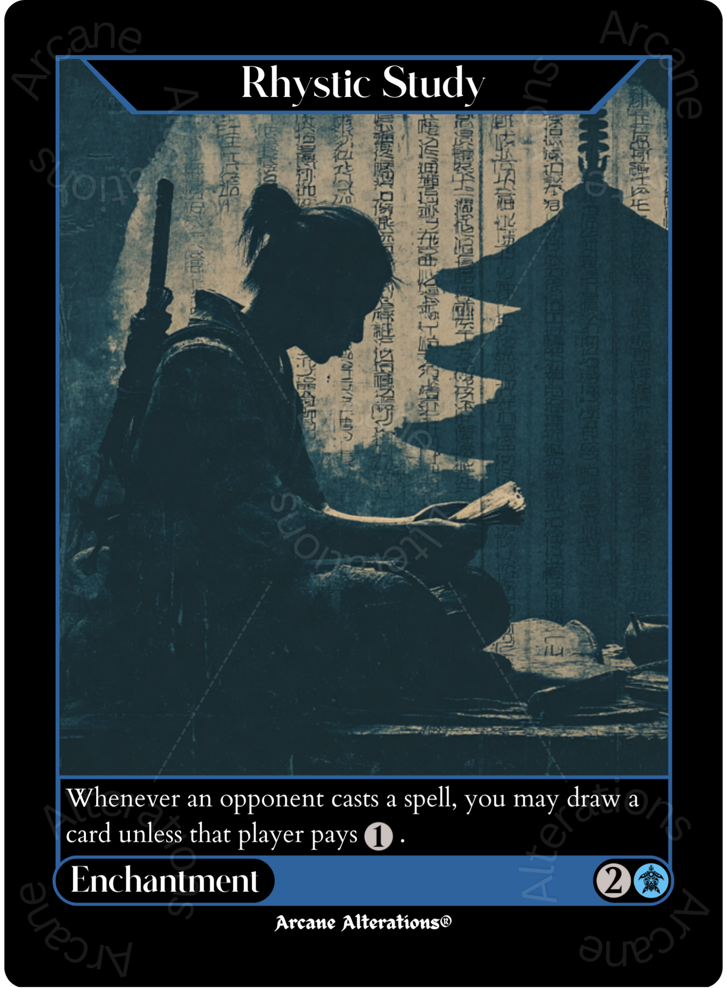 Rhystic Study - High Quality Altered Art Custom Proxy Cards