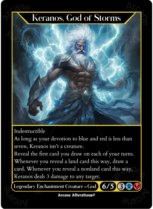 Keranos, God of Storms - High Quality Altered Art Custom Proxy Cards