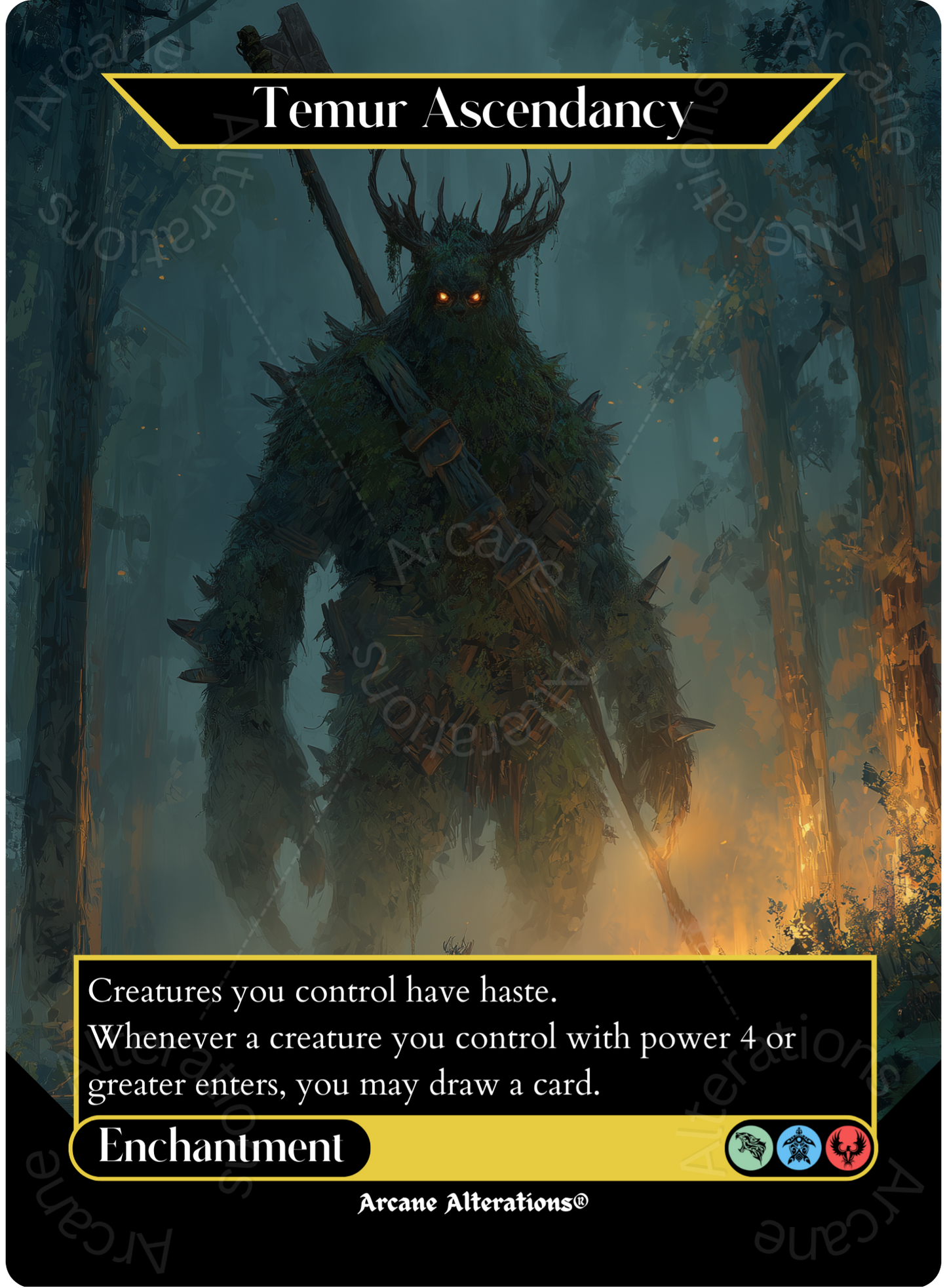 Temur Ascendancy - Full Art Altered Art Custom Proxy Cards