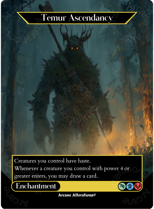 Temur Ascendancy - Full Art Altered Art Custom Proxy Cards