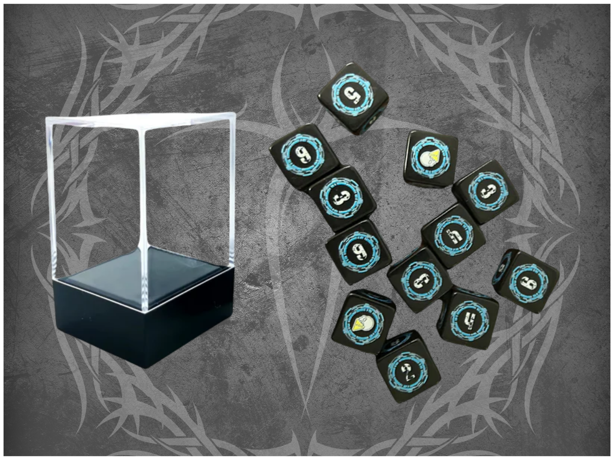 Cyberpunk D6 Dice Counters 16mm Square Edges 12 Pack
