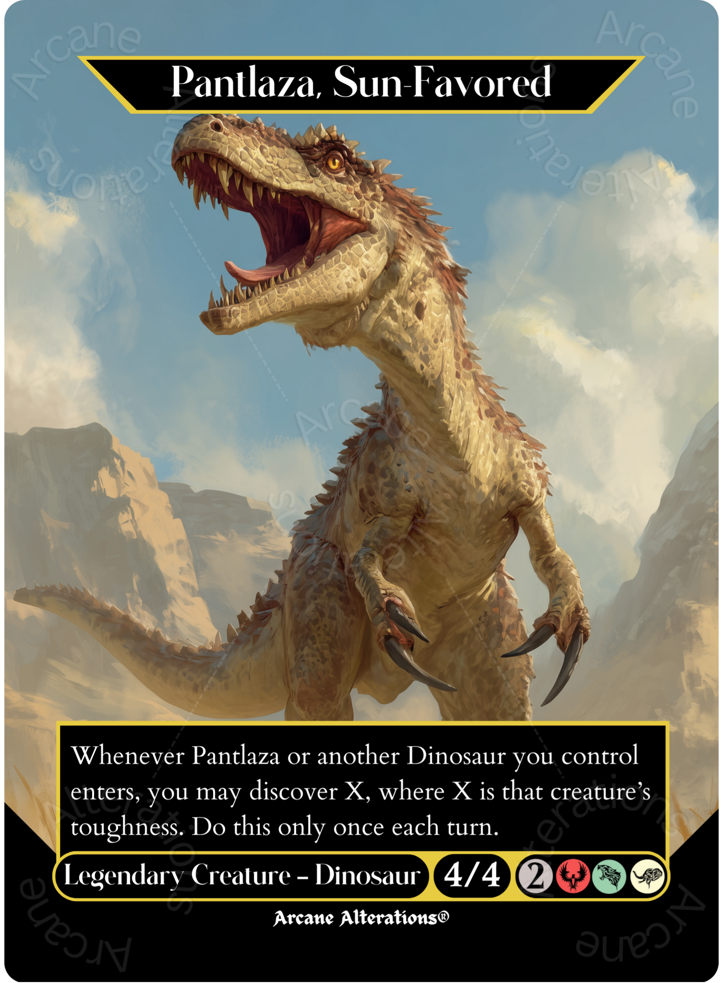 Pantlaza, Sun-Favored - Full Art Altered Art Custom Proxy Cards