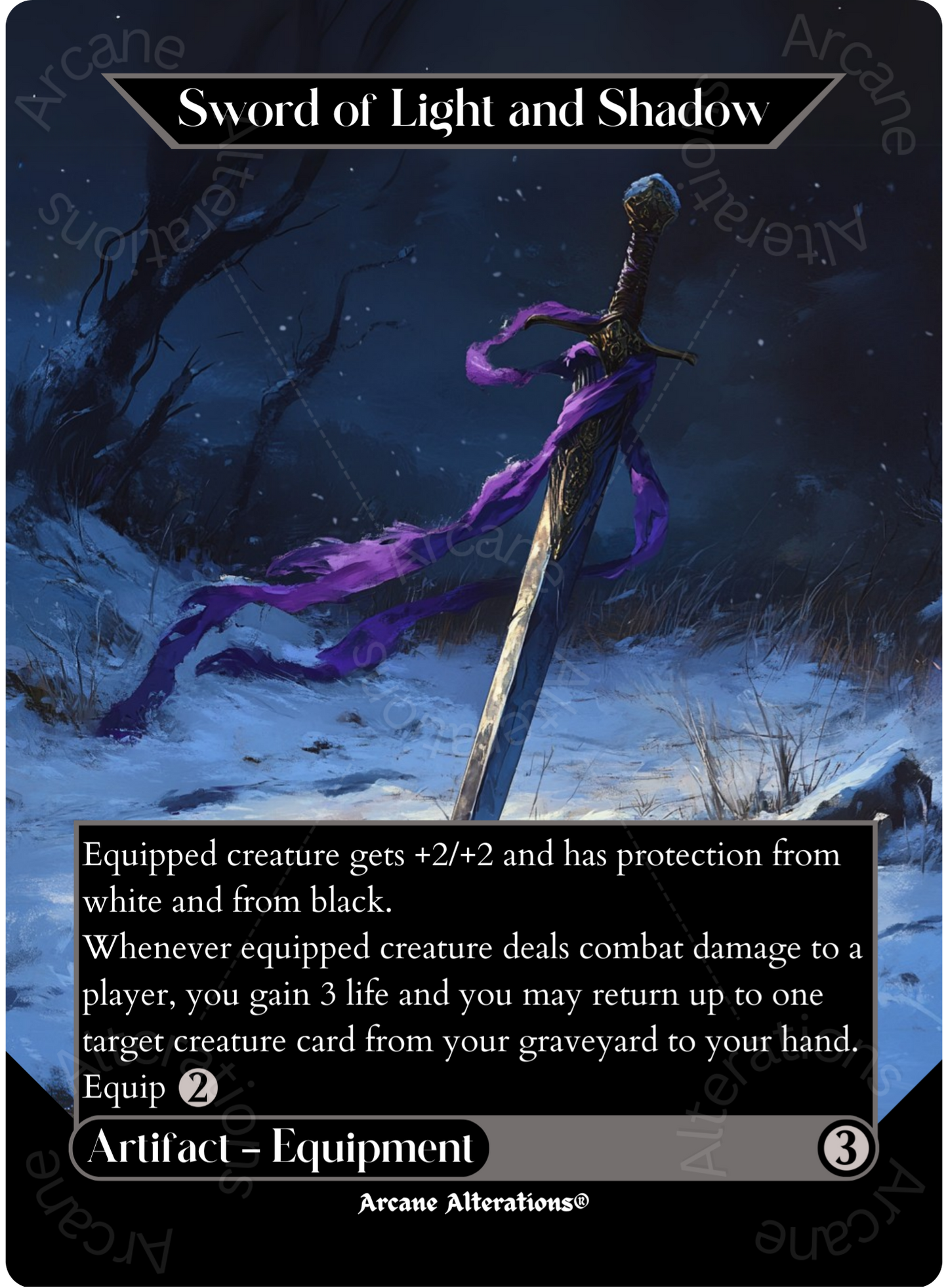 Sword of Light and Shadow - Full Art Altered Art Custom Proxy Cards