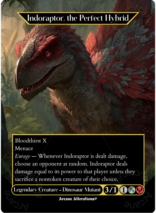 Indoraptor, the Perfect Hybrid - Full Art Altered Art Custom Proxy Cards