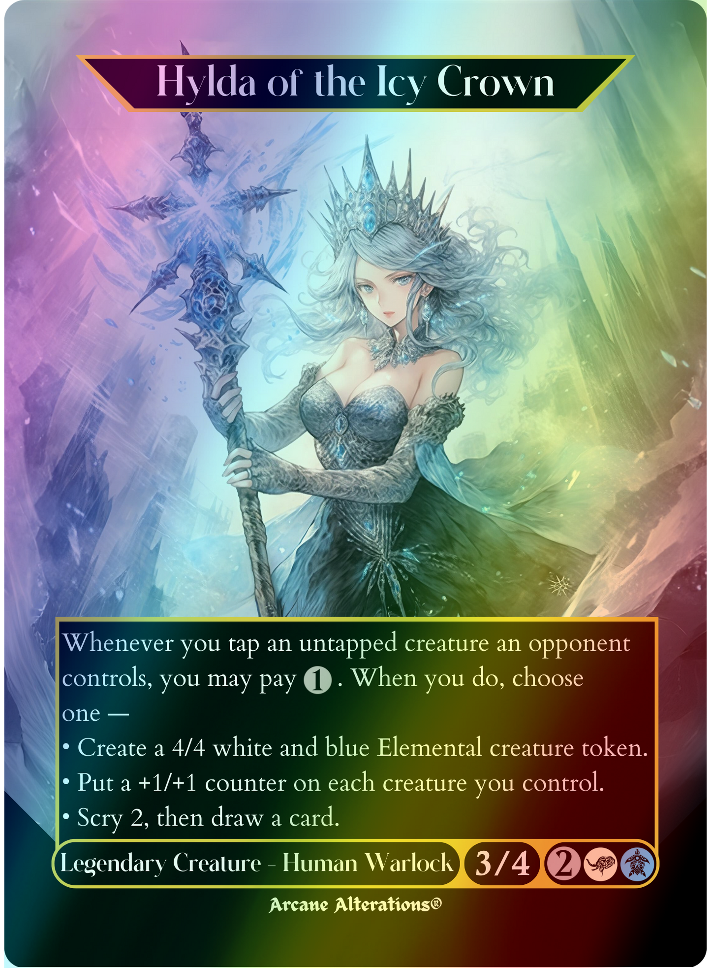 Hylda of the Icy Crown - Full Art Altered Art Custom Proxy Cards