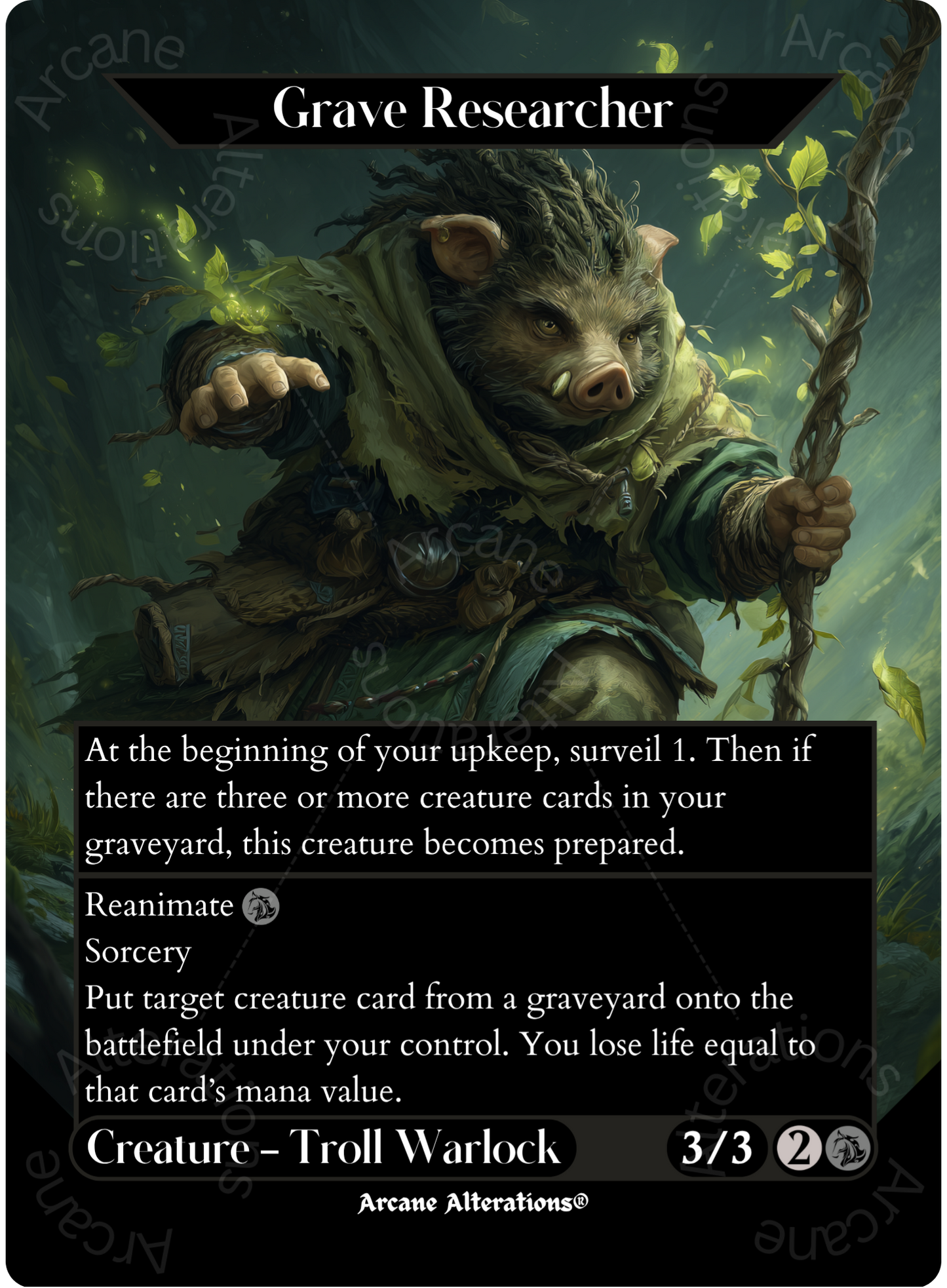 Grave Researcher - Full Art Altered Art Custom Proxy Cards