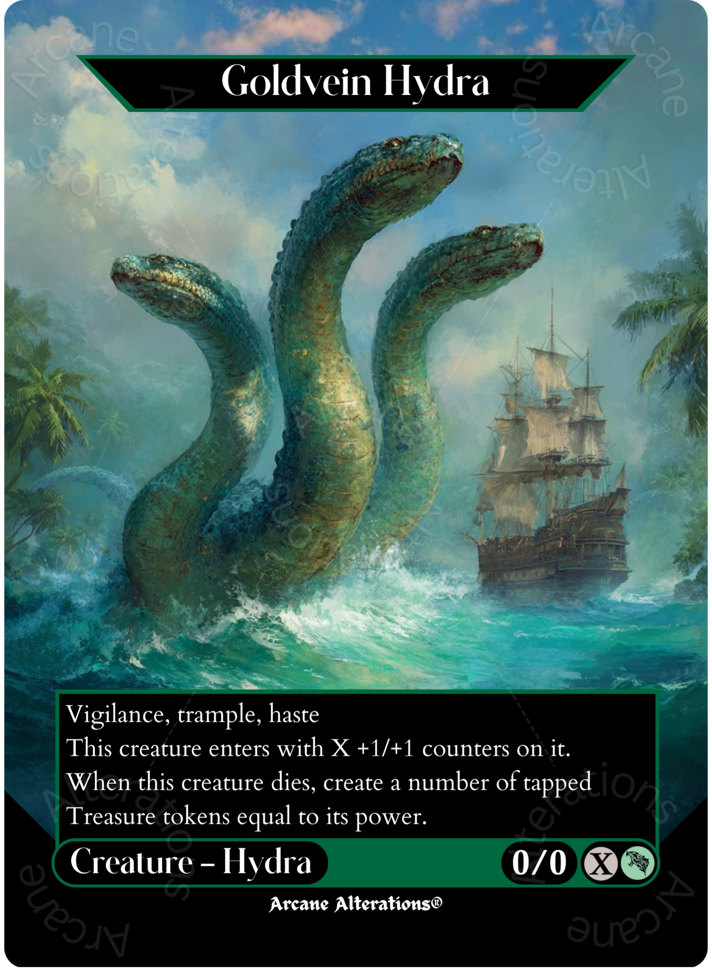 Goldvein Hydra - Full Art Altered Art Custom Proxy Cards