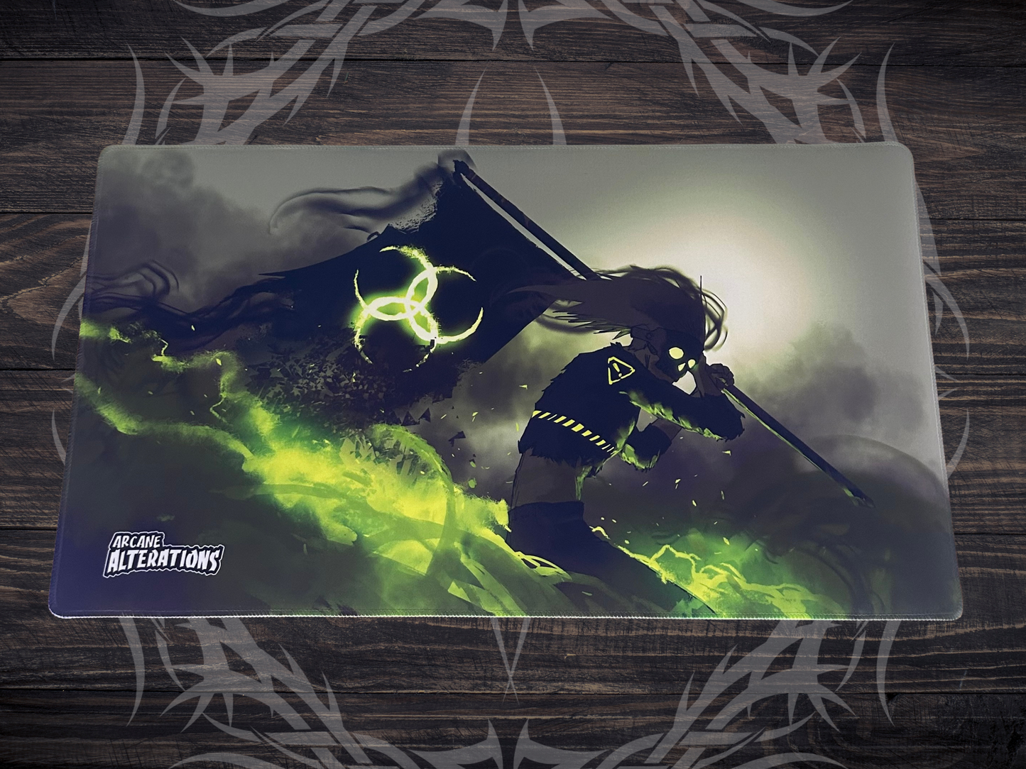 Toxic Bog Skeleton Stitched Edge Playmat 24"x14" (2mm)