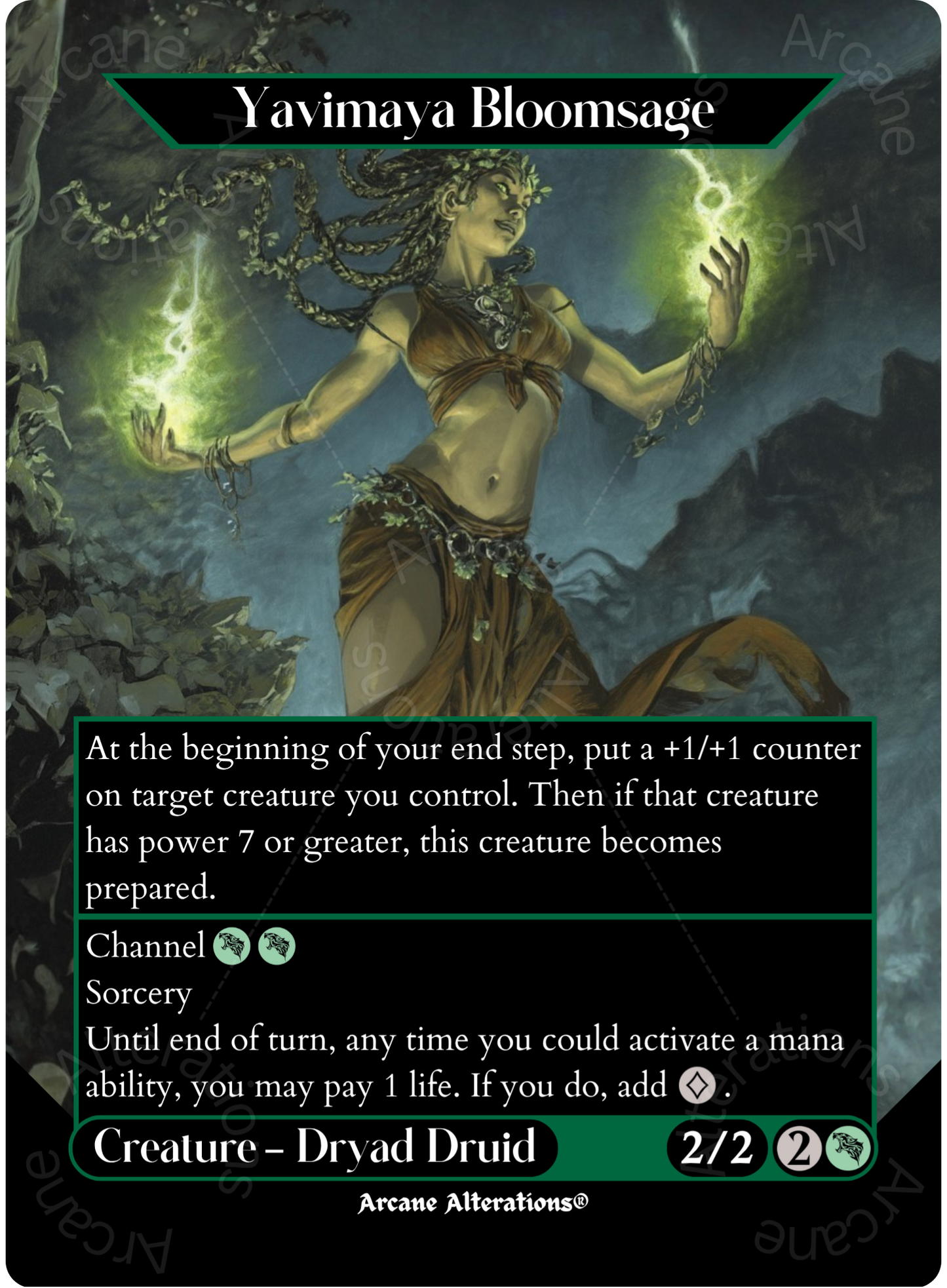 Yavimaya Bloomsage - Full Art Altered Art Custom Proxy Cards