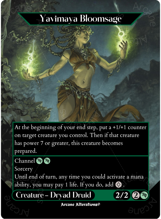 Yavimaya Bloomsage - Full Art Altered Art Custom Proxy Cards