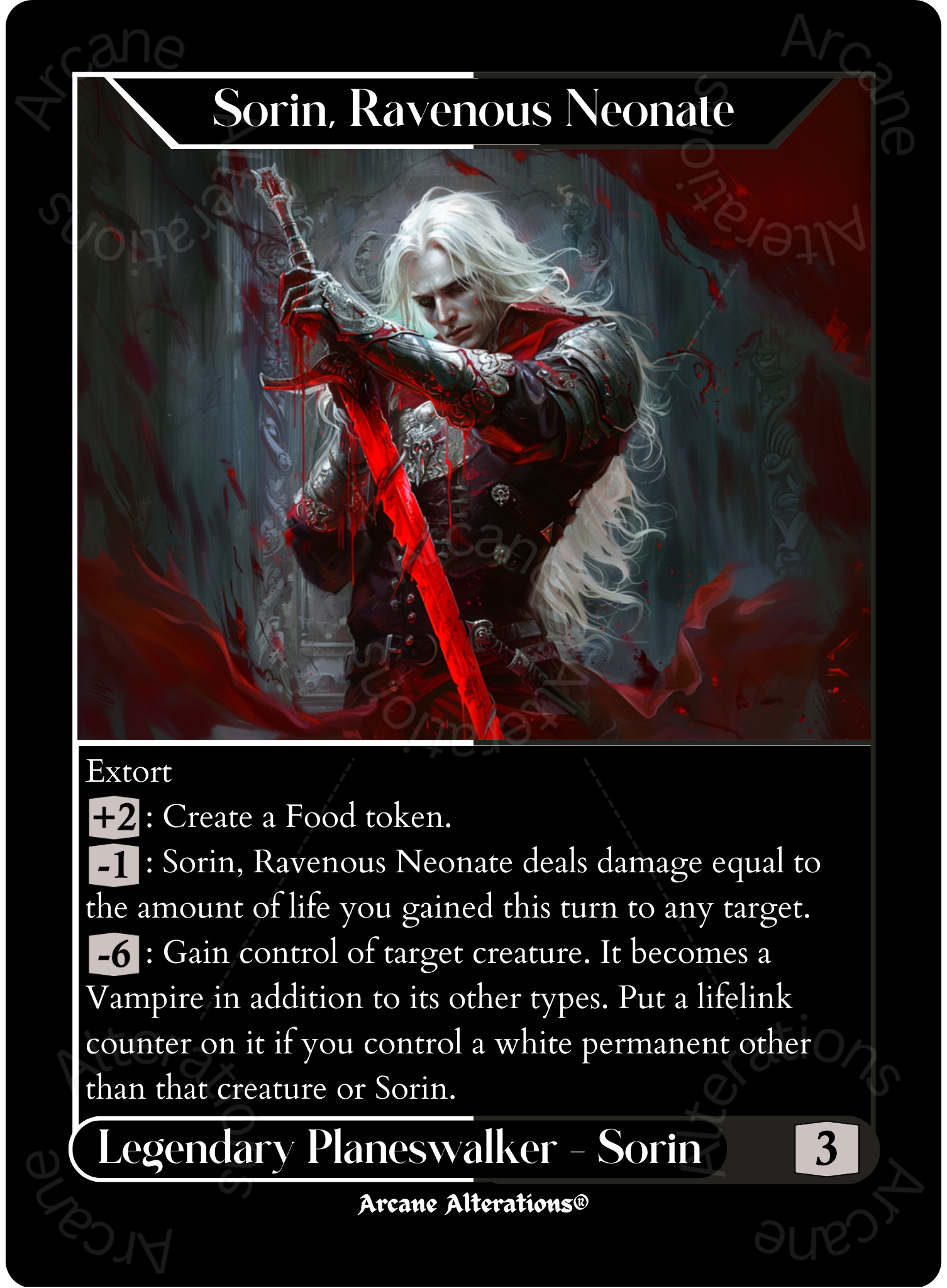Sorin of House Markov - High Quality Altered Art Custom Proxy Cards Sorin of House Markov - High Quality Altered Art Custom Proxy Cards