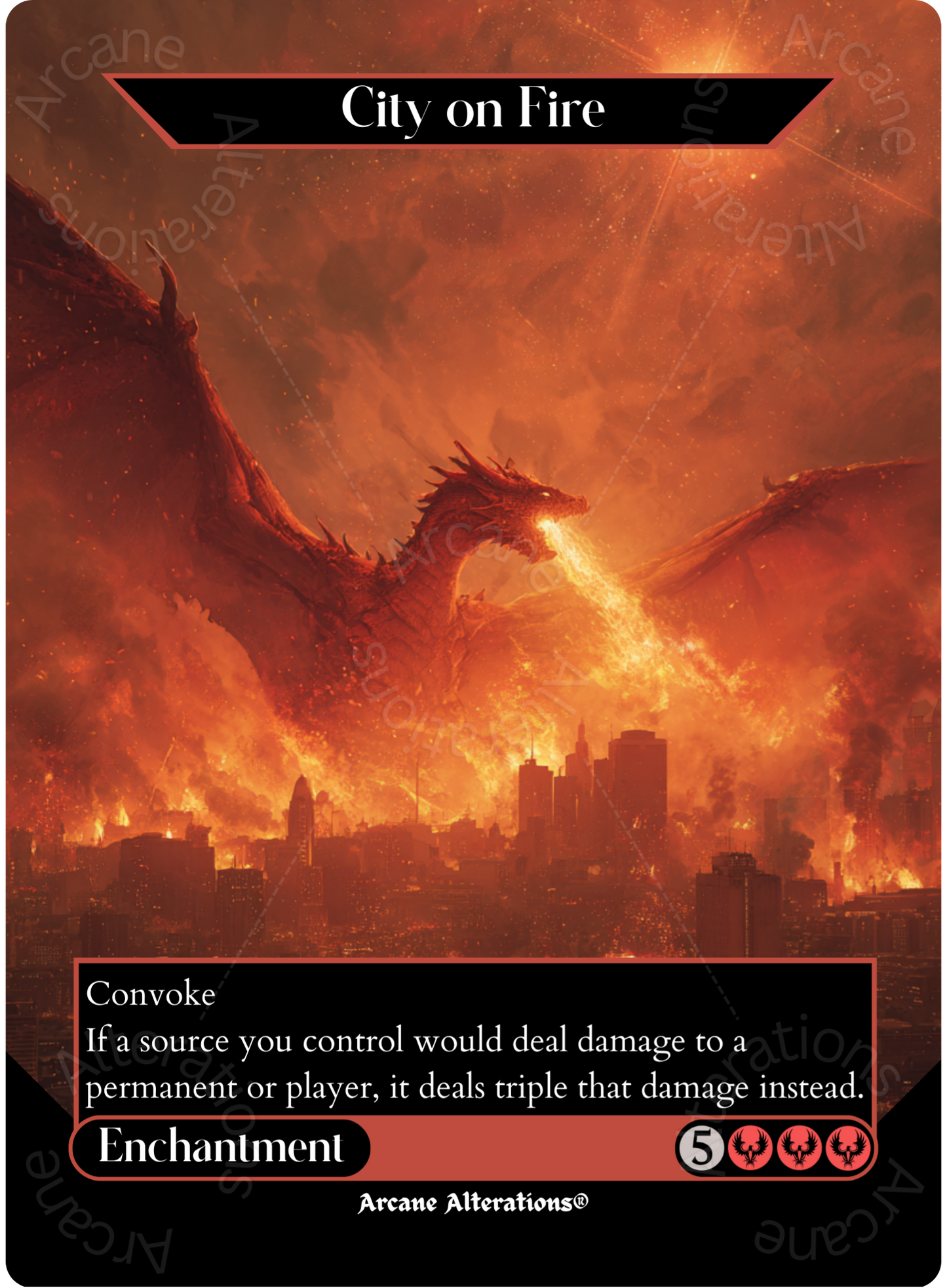 City on Fire - Full Art Altered Art Custom Proxy Cards