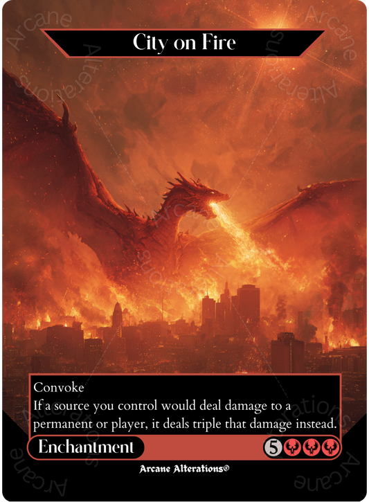 City on Fire - Full Art Altered Art Custom Proxy Cards