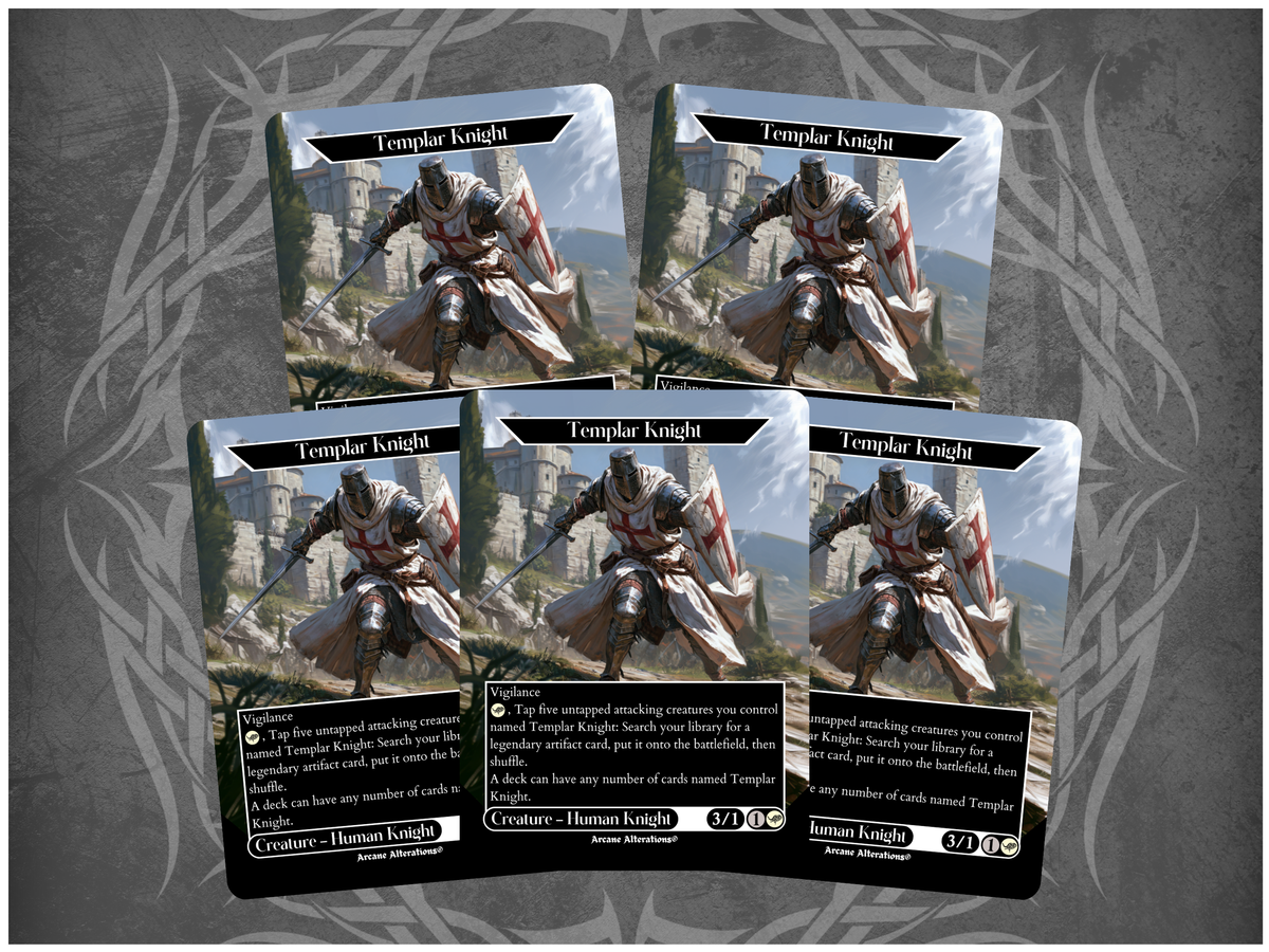 Templar Knight 5-10-15-Card Discount Bundle - Full Art Altered Art Custom Proxy Cards