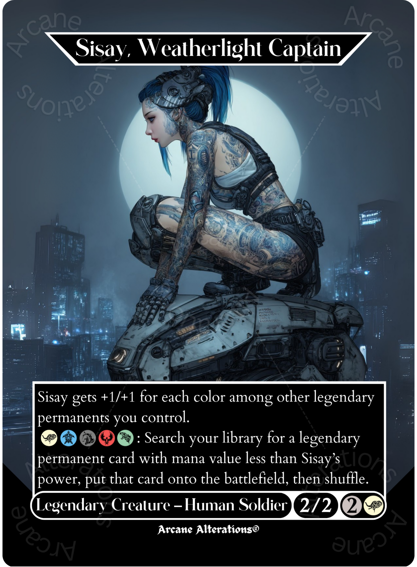 Sisay, Weatherlight Captain - Full Art Altered Art Custom Proxy Cards