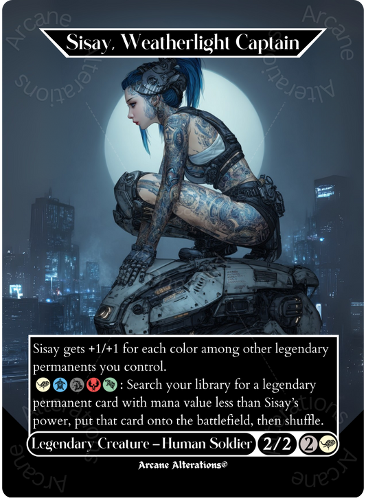Sisay, Weatherlight Captain - Full Art Altered Art Custom Proxy Cards