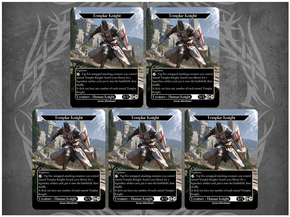 Templar Knight 5-10-15-Card Discount Bundle - Full Art Altered Art Custom Proxy Cards