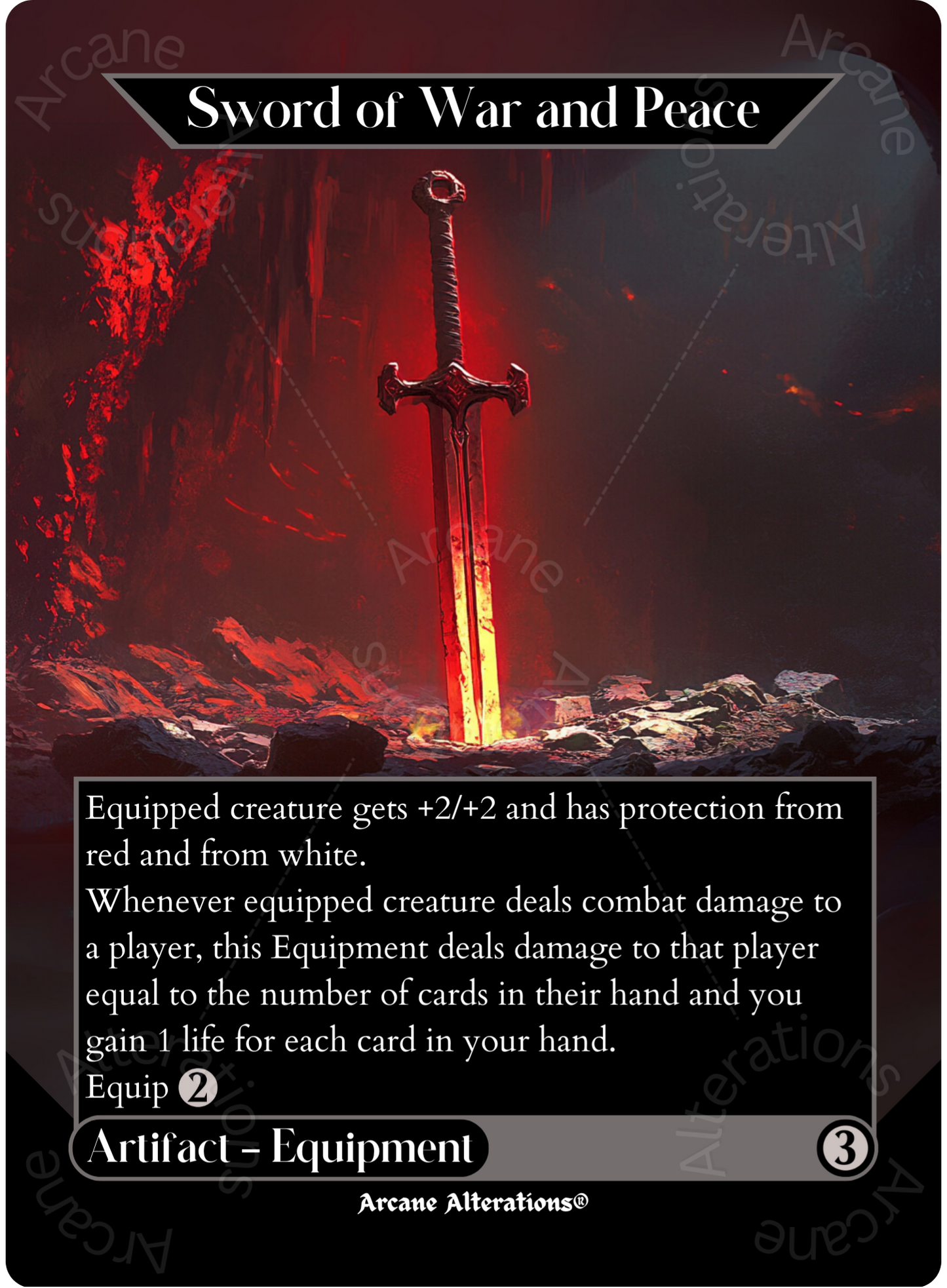 Sword of War and Peace - Full Art Altered Art Custom Proxy Cards