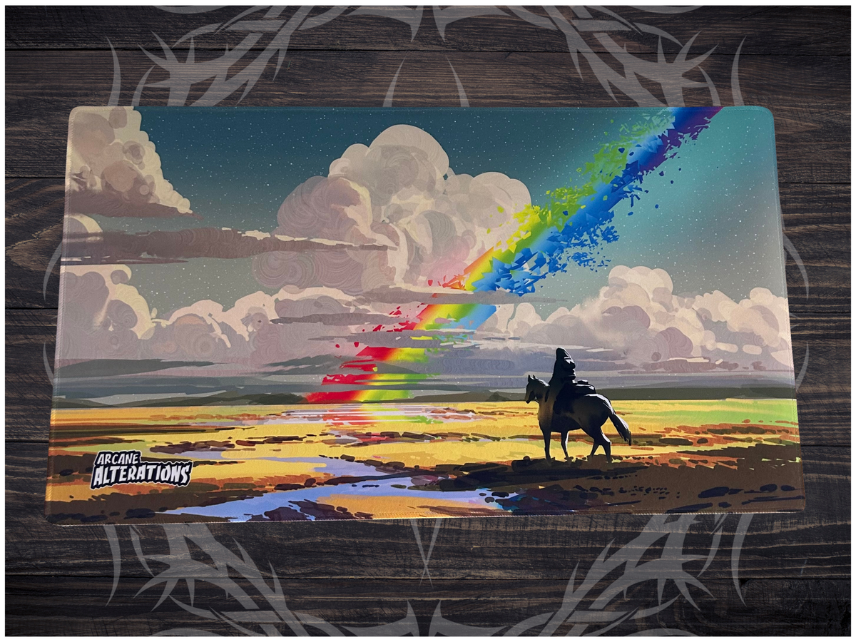 Fractured Rainbow Stitched Edge Playmat 24"x14" (2mm)