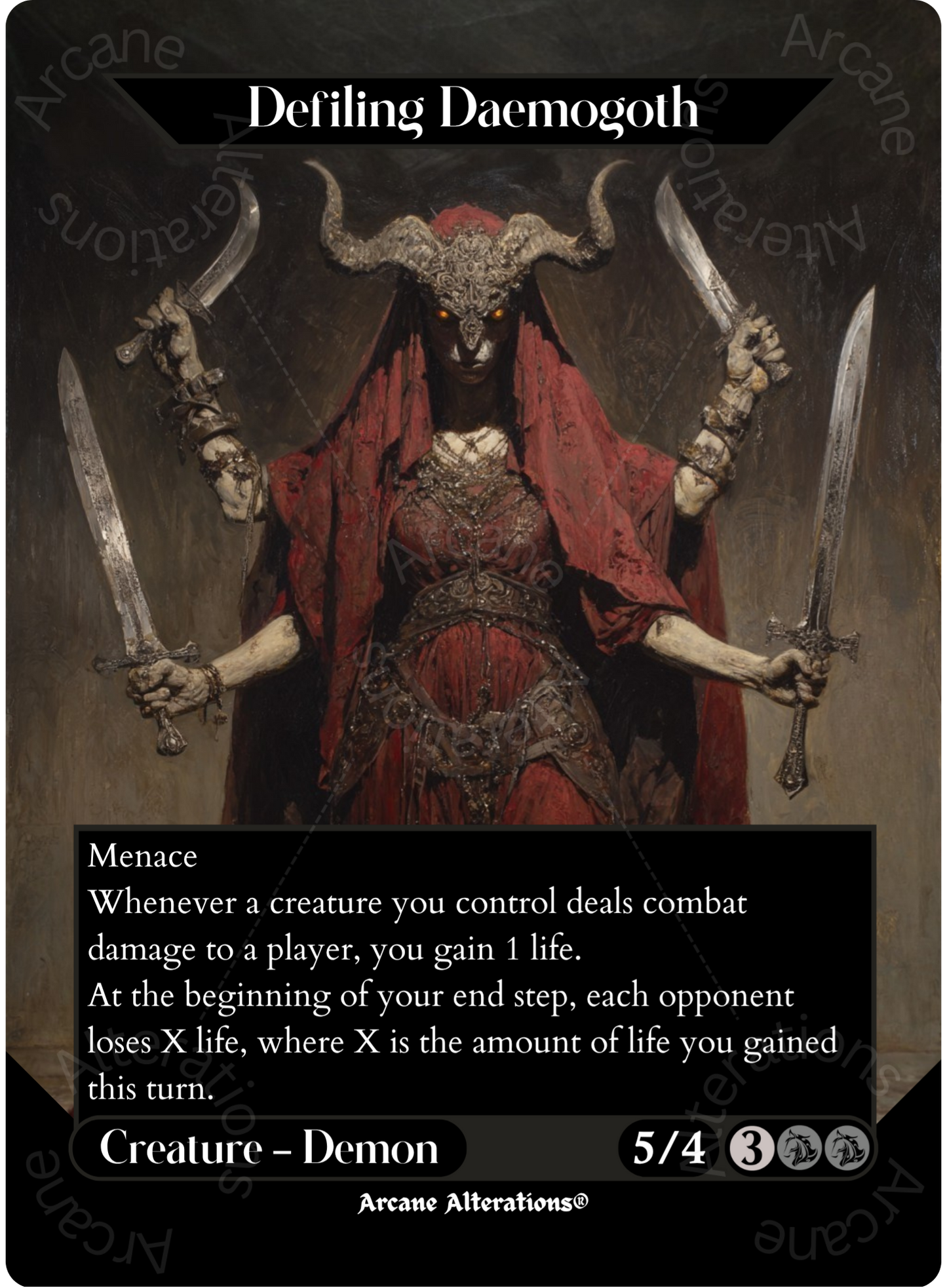 Defiling Daemogoth - Full Art Altered Art Custom Proxy Cards