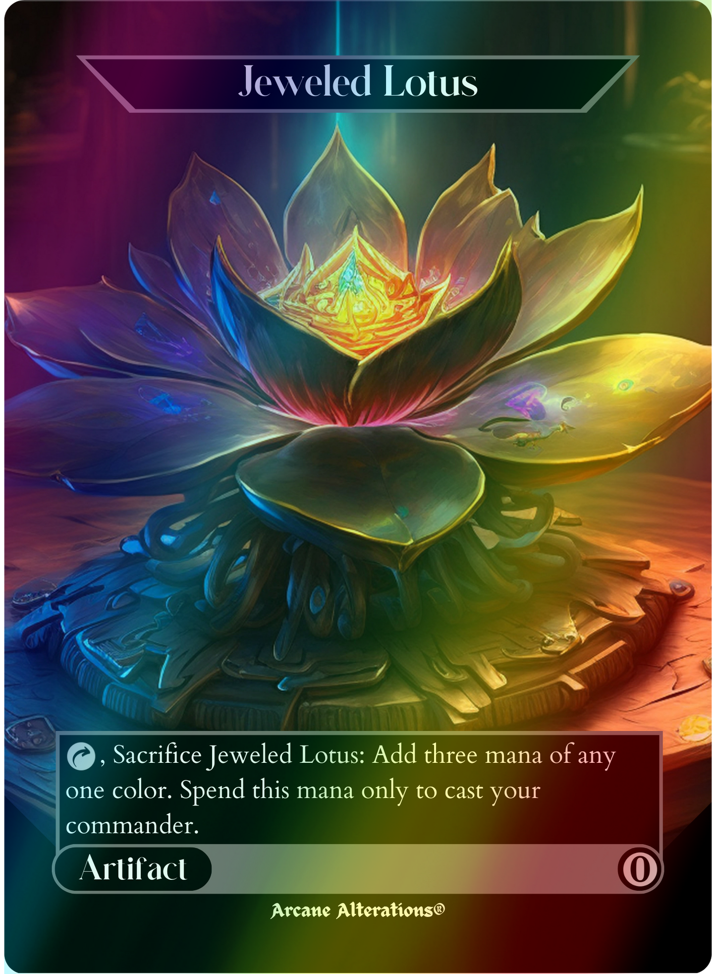 Jeweled Lotus - Full Art Altered Art Custom Proxy Cards