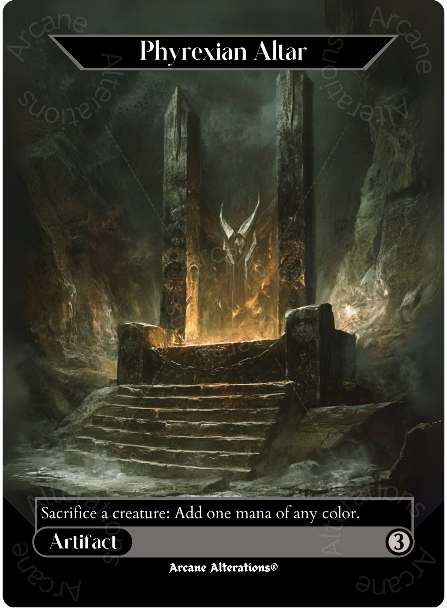 Phyrexian Altar - Full Art Altered Art Custom Proxy Cards Arcane Alterations Phyrexian Altar - Full Art Altered Art Custom Proxy Cards Arcane Alterations
