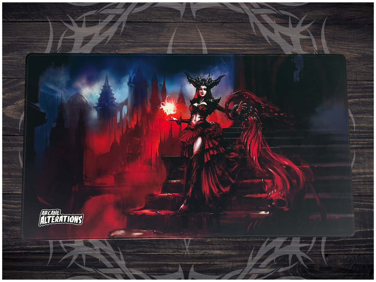 Scarlet Vampire Queen Stitched Edge Playmat 24"x14" (2mm)
