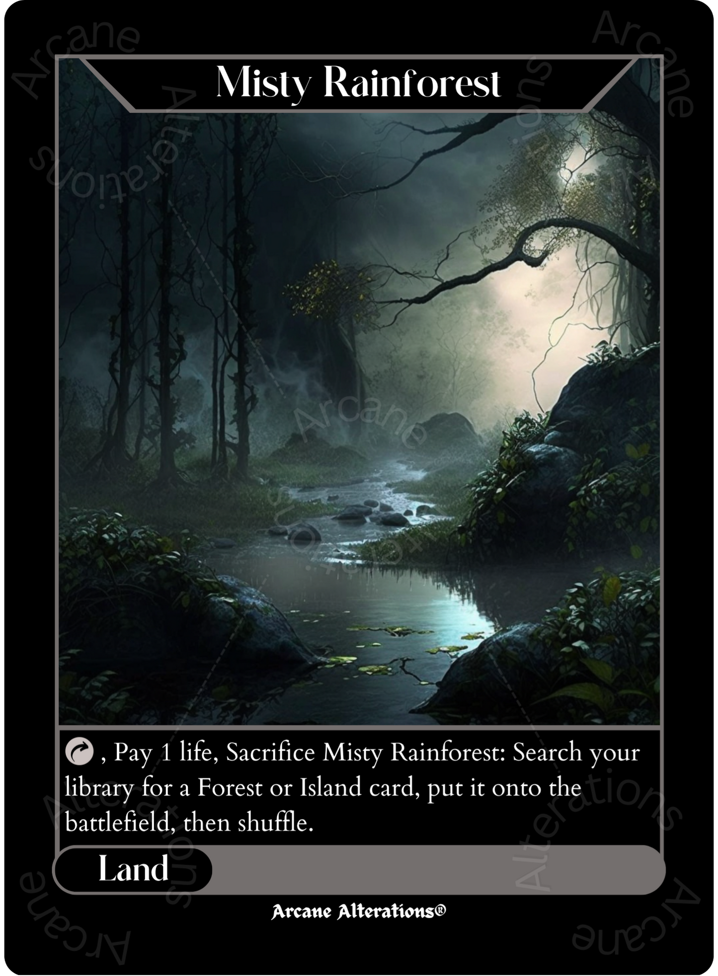 Misty Rainforest - High Quality Altered Art Custom Proxy Cards