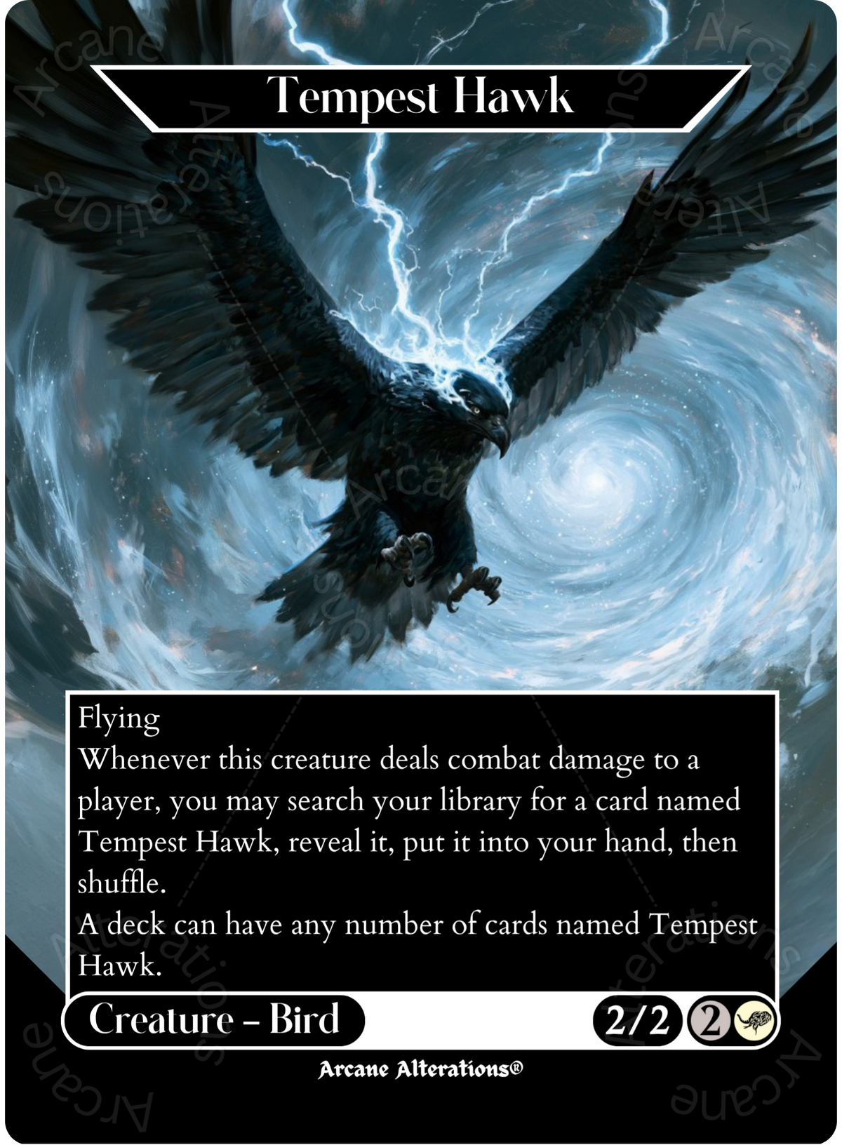 Tempest Hawk - Full Art Altered Art Custom Proxy Cards